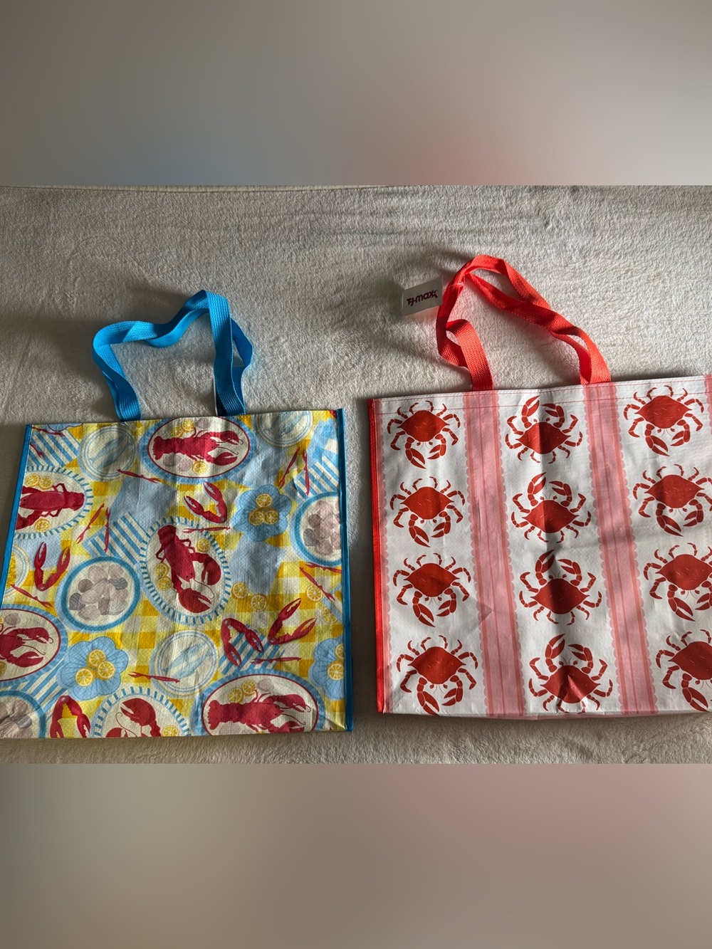 TJ Maxx Red Crab and lobster print Print Reusable Tote